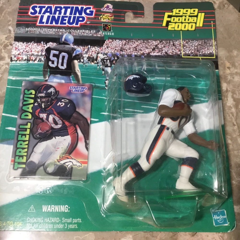 DENVER BRONCOS Terrell Davis SLU Fiqure Helmet/Card (Georgia  Bulldogs)